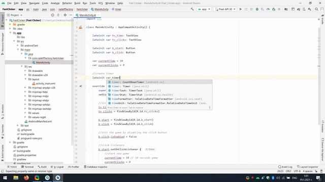Develop Fast Clicker Game in Android Studio using Kotlin смотреть онлайн