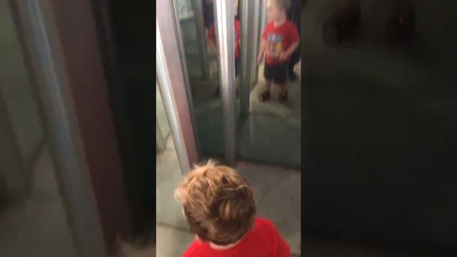 House of Mirrors, house of illusions, 3 year old runs into glass. Hilarious funny toddler fail смотреть онлайн
