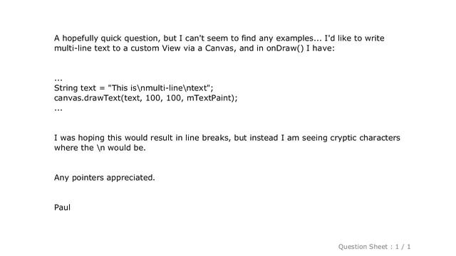 Android : Draw multi-line text to Canvas смотреть онлайн