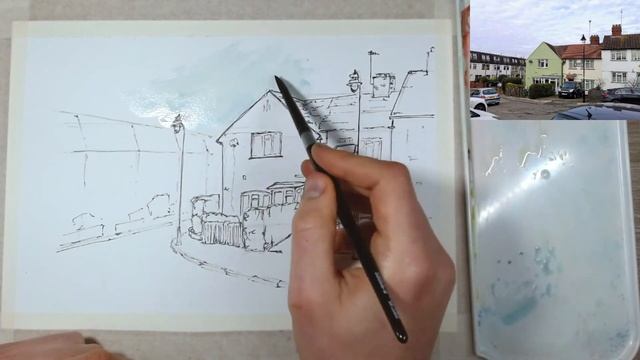 Sketch Your Street And House - An Urbansketching Tutorial Using Watercolour And Ink Techniques
