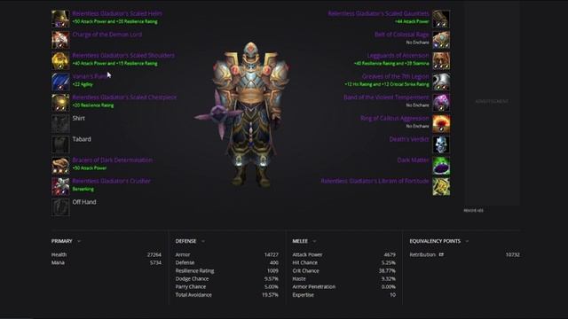 Preg / Retribution Paladin Season 7 PVP BiS List [Wotlk Classic]