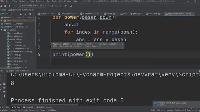 1.5.3 Exponent Function in python programming Hindi I Python Programming for beginners смотреть онлайн