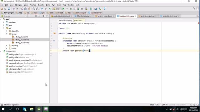 How to go Previous Activity with Back Button in Android Studio смотреть онлайн