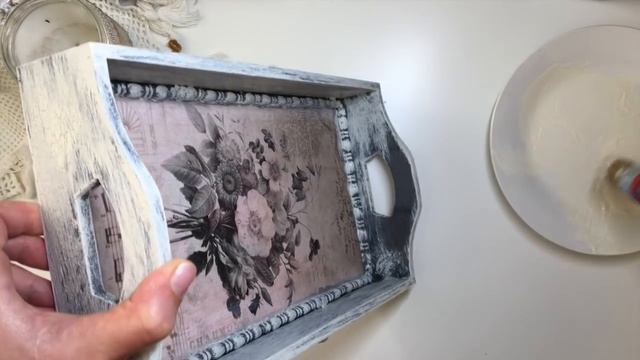 SHABBY CHIC DECOUPAGE TRAY | DECOUPAGE ON WOOD смотреть онлайн