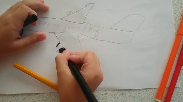 Как нарисовать самолёт. смотреть онлайн