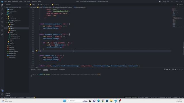 EP.7 - เพิ่มและลบจำนวนสินค้า | Shopping Cart | Vue.js 3,Pinia State смотреть онлайн