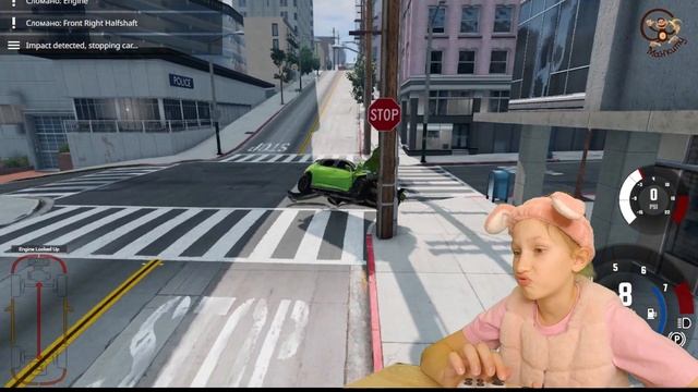 Дети и Машина. Диана пробует ездить на разных машинах в игре BeamNG Drive. Манкиту смотреть онлайн