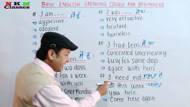 Basic English Speaking Course For Beginners | Learn Speaking English Easily | N K Mishra Classes смотреть онлайн