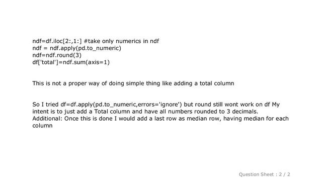 Pandas : Sum only numeric columns in pandas смотреть онлайн