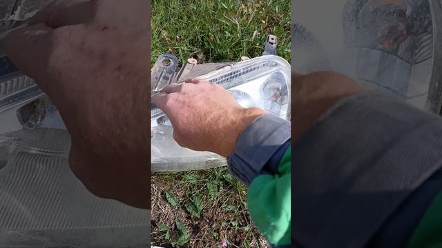 Замена стекла фары на калине