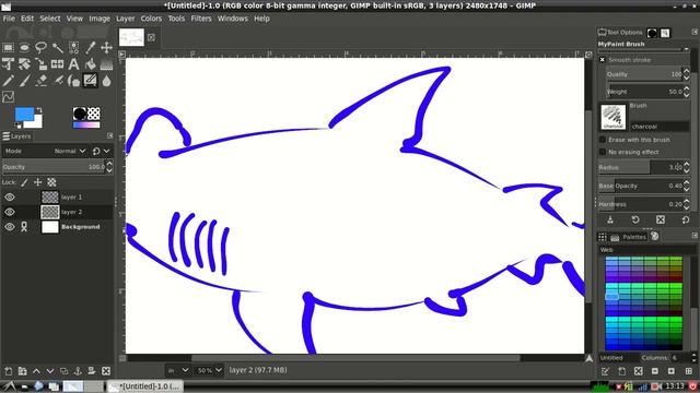 MyPaint Brushes in GIMP 2.10 смотреть онлайн