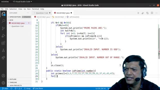 Goldbach Numbers | ISC Computer Science Practical 2018 | Q1 | SOLVED | Java смотреть онлайн