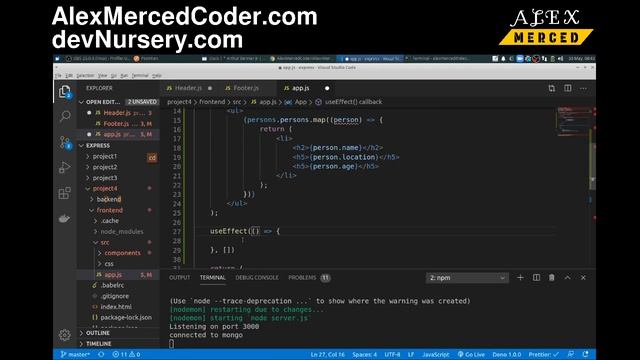 AM Coder - REACT/EXPRESS SPA WALKTHROUGH #5 - starting the frontend react app смотреть онлайн