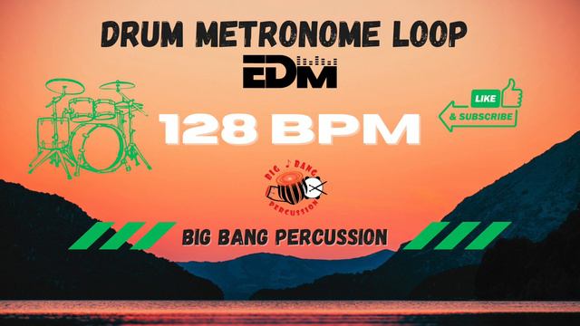 EDM - DRUM METRONOME LOOP 128 bpm - PLAY ALONG смотреть онлайн