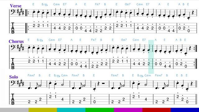 Les Champs Elysée (Joe Dassin) • 5 Strings Bass Guitar Tabs • Play Along смотреть онлайн