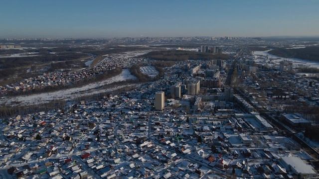 Уфа с высоты 200 метров // Затонское шоссе, ул. Лётчиков, Михайловка смотреть онлайн