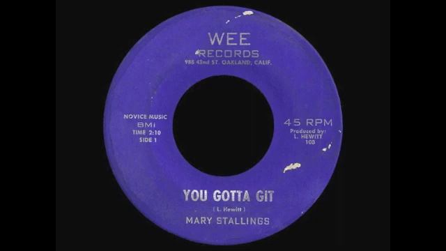 Mary Stallings - You Gotta Git (Soul 45) смотреть онлайн
