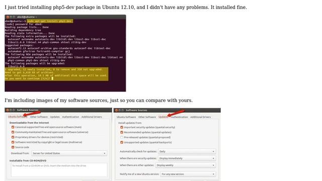Ubuntu: Unable to install php5-dev package in ubuntu 12.10 смотреть онлайн