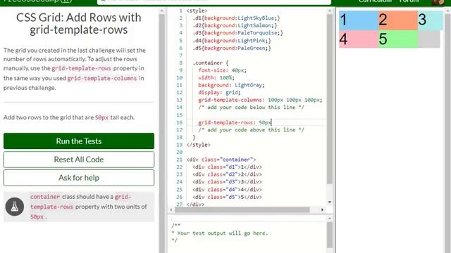 CSS Grid Add Rows with grid template rows free code camp Dani смотреть онлайн