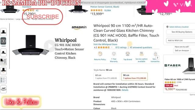Whirlpool CG 901 HAC HOOD AUTOCLEAN WALL Mounted chimney $ Whirlpool 90 cm Wall Mounted Chimney смотреть онлайн