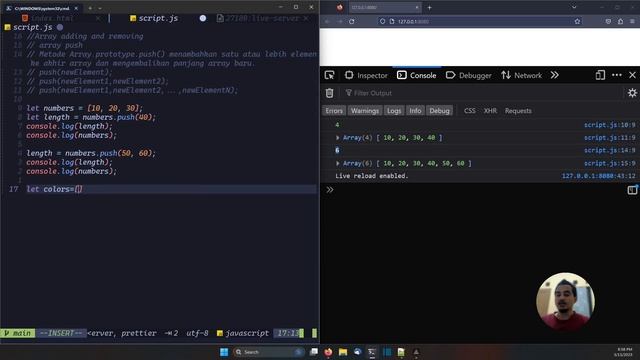 JAVASCRIPT TUTORIAL #96 ARRAY PUSH смотреть онлайн