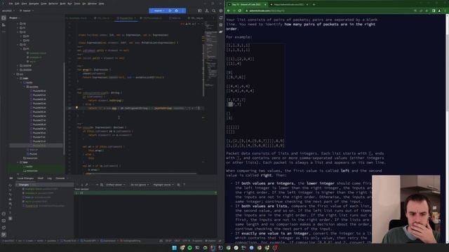 Advent of Code 2022 - Day 13: Distress Signal done in Kotlin смотреть онлайн