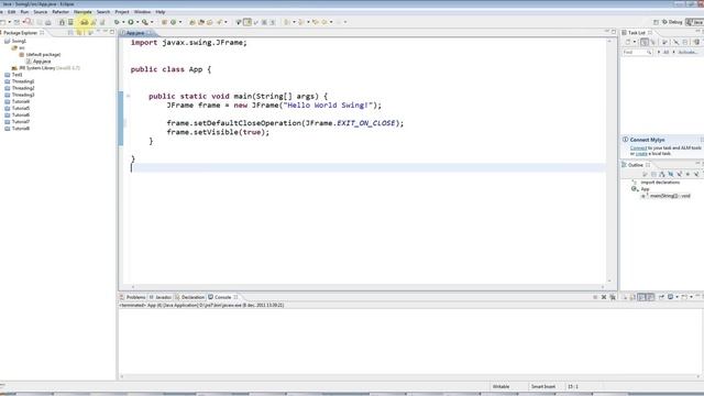 Advanced Java: Swing (GUI) Programming Part 1 -- A Basic Swing Application смотреть онлайн