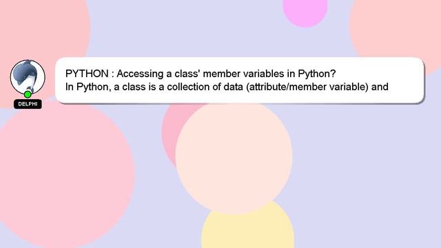 PYTHON : Accessing a class' member variables in Python? смотреть онлайн