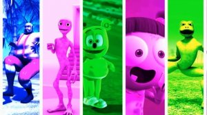 COLOR DANCE CHALLENGE ALIEN GREEN VS PATILA VS DAME TU COSITA VS CRAZY FROG VS BAD SANTA
