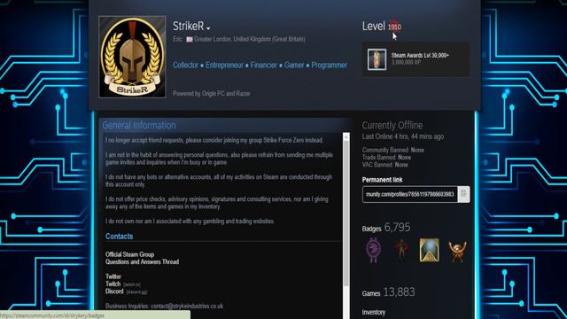 Top 10 Highest Level Steam User Profiles