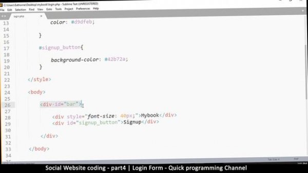 Social Website from scratch - Part 4 - Login Page Form | PHP | HTML | CSS | MYSQL Database