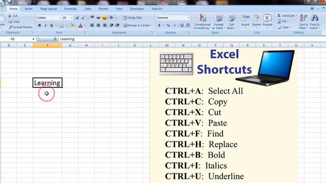 Learn Micro Soft Excel ShortCut key - Part1 смотреть онлайн