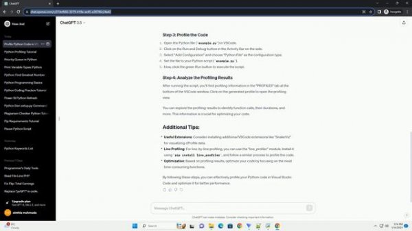 profiling python code vscode