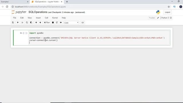 jupyter notebook tutorial | Connect to SQL jupyter notebook | python read sql server data смотреть онлайн