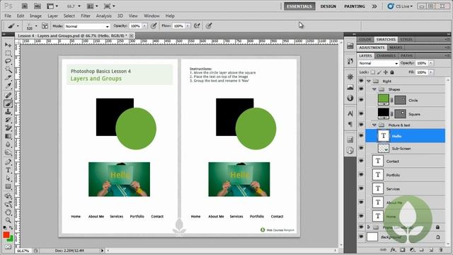 Beginners Web Design Basic Photoshop | 5. Layers And Groups смотреть онлайн