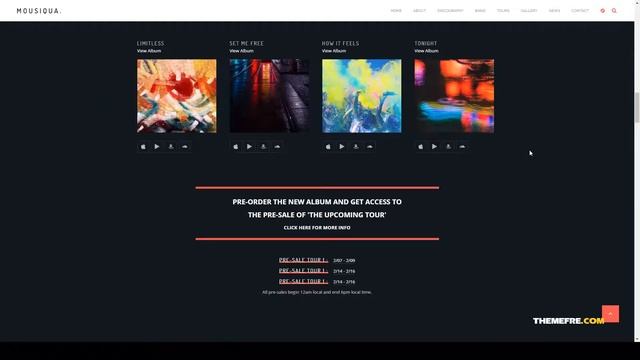 Mousiqua Music Band and Musician OnePage WordPress Theme 15 responsive Website Builder смотреть онлайн