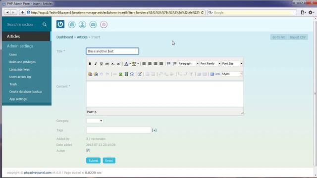 PHP Admin Panel - input filters смотреть онлайн
