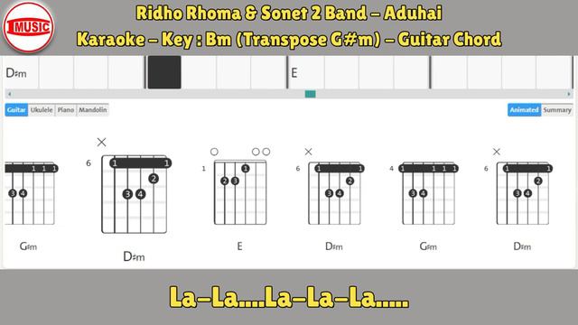 Ridho Rhoma & Sonet 2 Band - Aduhai [Karaoke - Key Bm (Transpose G#m) - Guitar Chord] смотреть онлайн
