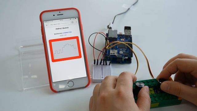 Etch A Sketch with PHPoC Shield for Arduino on Web (HTML5 Canvas) смотреть онлайн