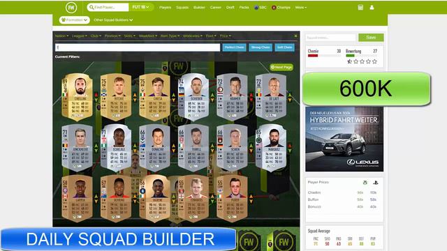FIFA 18 9 SQUAD BUILDER 50K 100K 200K 400K 600K 800K 1000K 1500K 2000K SQUAD BUILDER смотреть онлайн