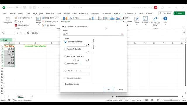 Extract Decimal Value With Kutools For Excel смотреть онлайн