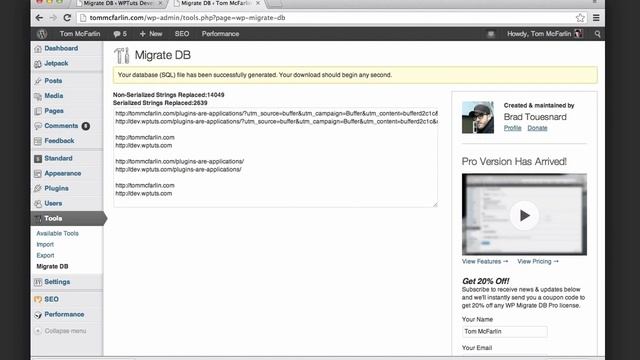 Migrating Your WordPress Database: WP Migrate DB -- Production to Development смотреть онлайн