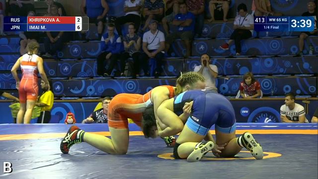 1/4 WW - 65 kg: A. KHRIPKOVA (RUS) v. M. IMAI (JPN) смотреть онлайн