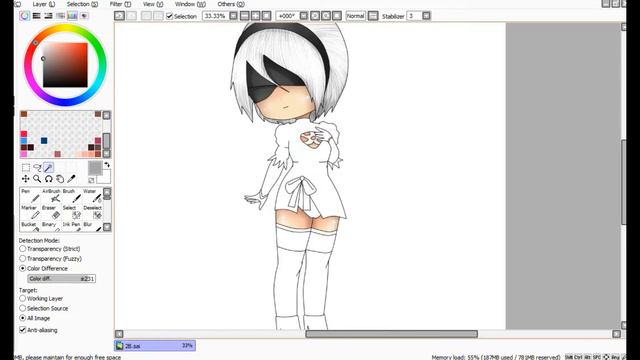 2B NIER AUTOMATA VERSI CHIBI ! - Speed Painting