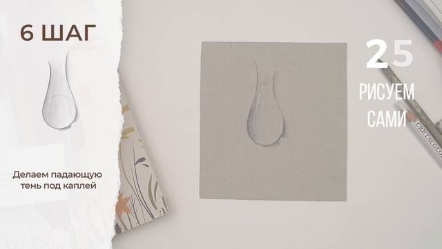 Как легко нарисовать каплю поэтапно карандашом | Обучающие видео-уроки рисования для начинающих. смотреть онлайн