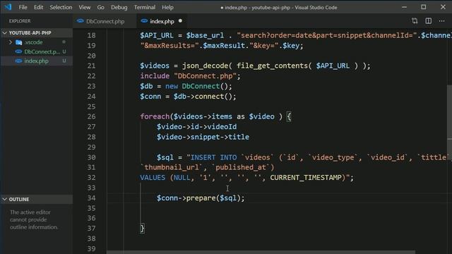 List all channel's videos details using YouTube data API V3 and save it in the database in PHP part смотреть онлайн