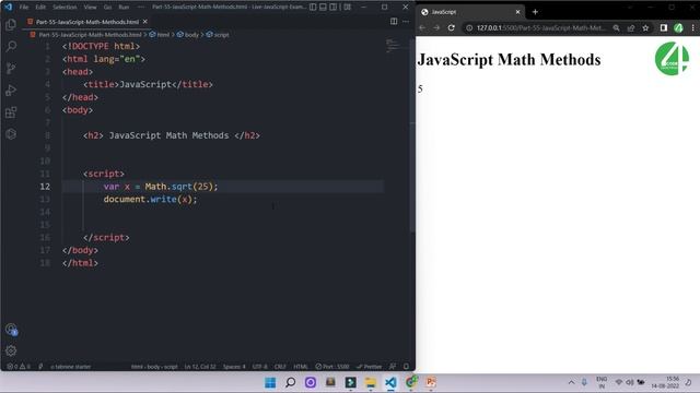 JavaScript Tutorial In Hindi | JavaScript Math Methods Tutorial | JavaScript In Hindi | #54 смотреть онлайн