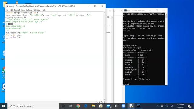 Deleting and updating records using Python and MySQL смотреть онлайн
