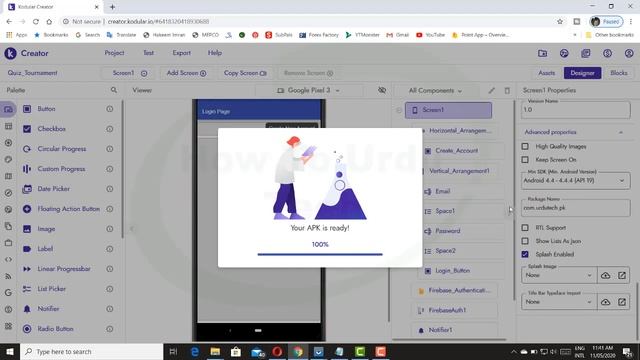 Quiz Tournament Login & Signup Screen in Kodular using Firebase Authentication Live Testtutorial 3 смотреть онлайн