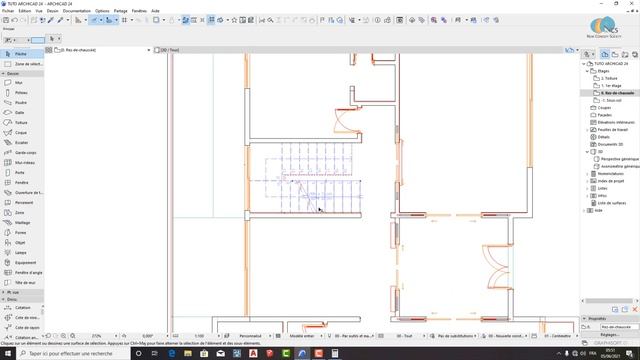 Tutoriel ArchiCAD 24 partie 18 modélisations de trémies et escalier смотреть онлайн